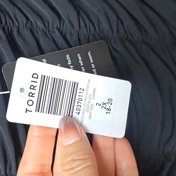 Torrid Stretch Mesh Cropped Shirred Cami 2x NWT - Picture 8 of 10